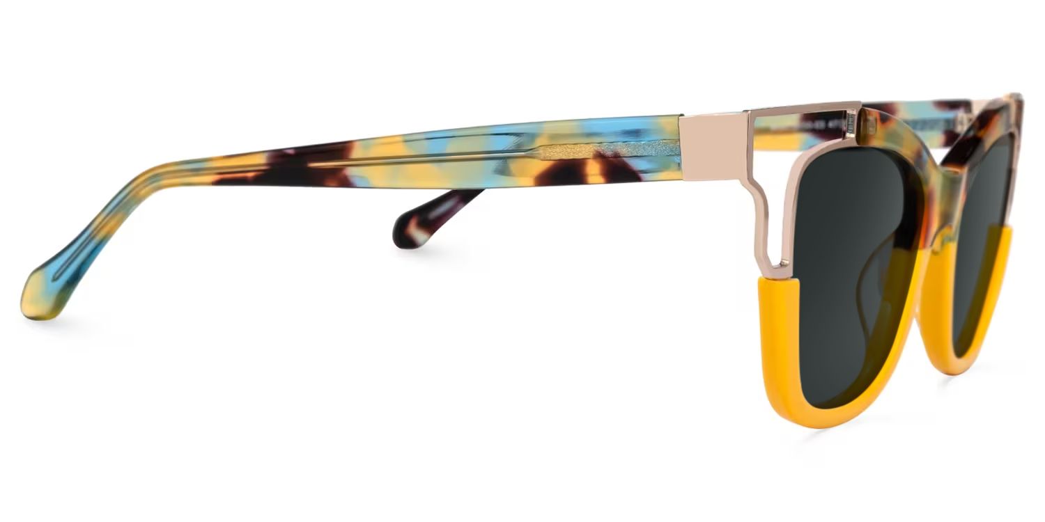 Rhoden Yellow Frame Sunglasses with Cat Eye Style | ZEELOOL CA2