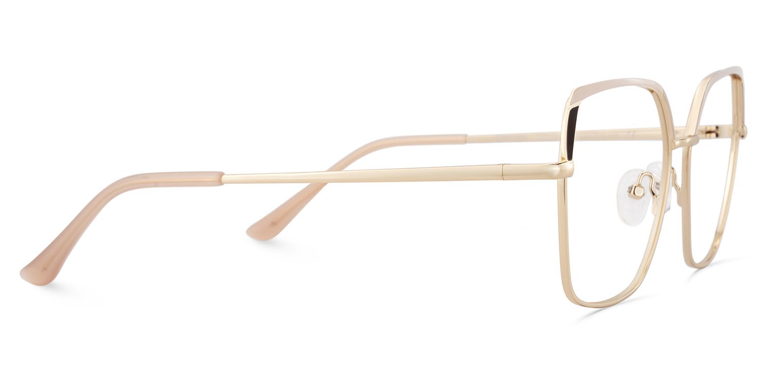 Shayla Metal Square Pink Brown Frame Glasses | ZEELOOL Canada4