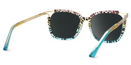 Sidibe Blue Leopard Square Sunglasses3