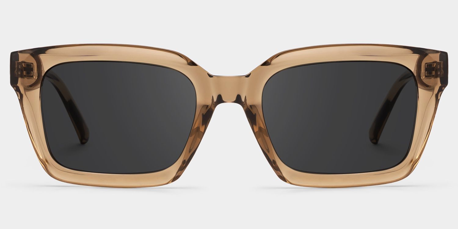 Grover Rectangle Beige Sunglasses for Women & Men | ZEELOOL CA0