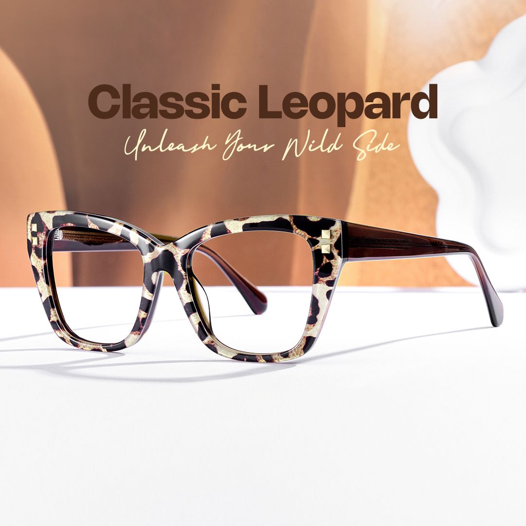 Tessia Leopard Square Glasses Women's Glasses | ZEELOOL Canada1
