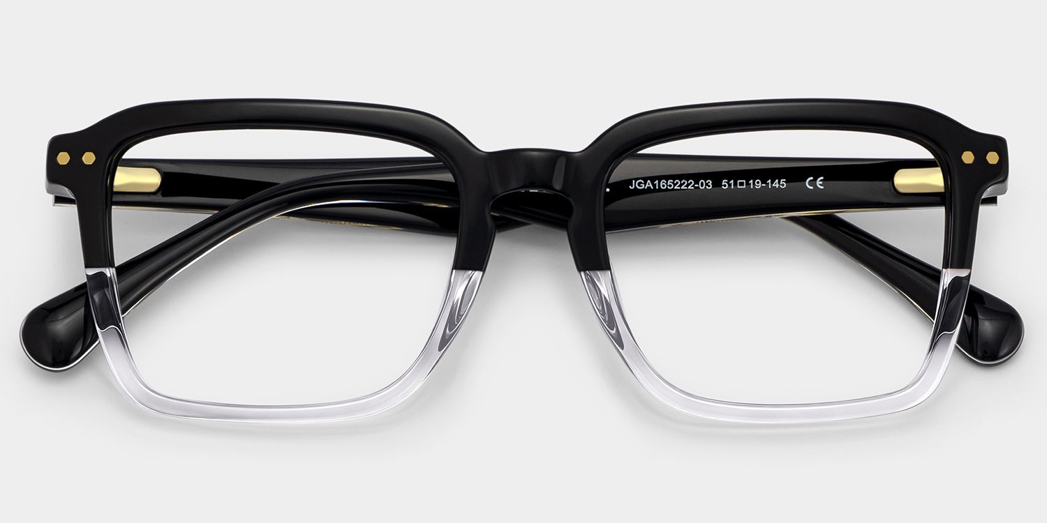 Vickerie Thin Black Clear Glasses in Square Design | Zeelool2