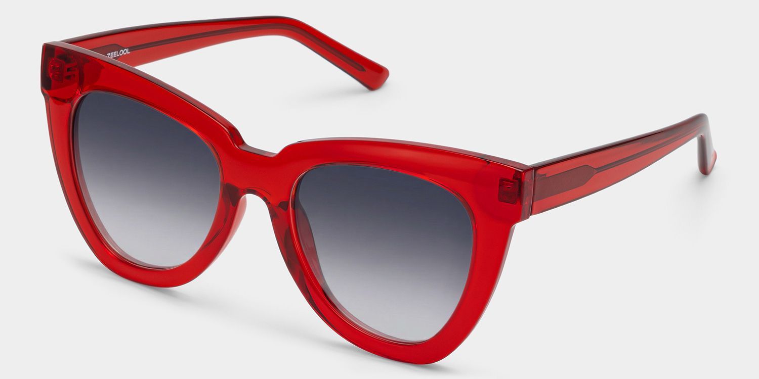 Yaser Cat Eye Red Full Rim Sunglasses | ZEELOOL CA2