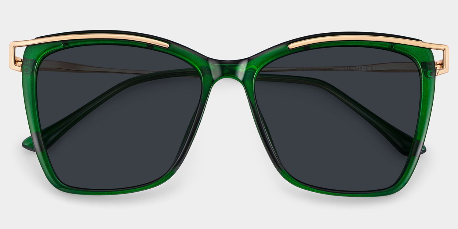 Krystle Green Frame Sunglasses with Square Style | ZEELOOL CA1