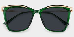 Krystle Green Square Sunglasses1
