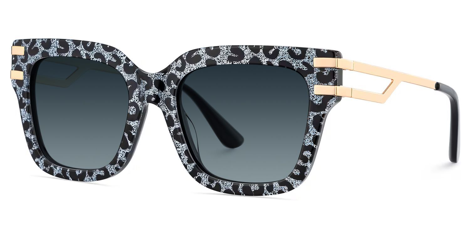 Lidia Gray Leopard Frame Sunglasses with Square Style | ZEELOOL CA2