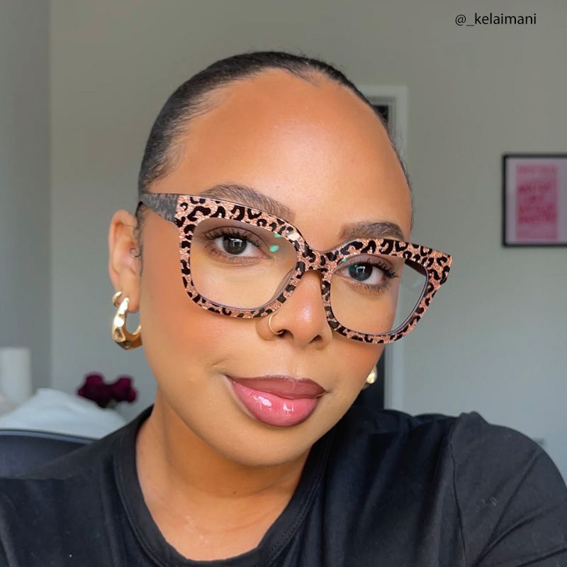 Designer Brown Leopard Square Prescription Glasses4