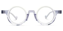 Glanton White Round Glasses0