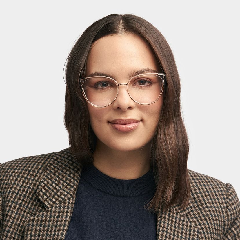 Estrada Black-Clear Cat eye Glasses