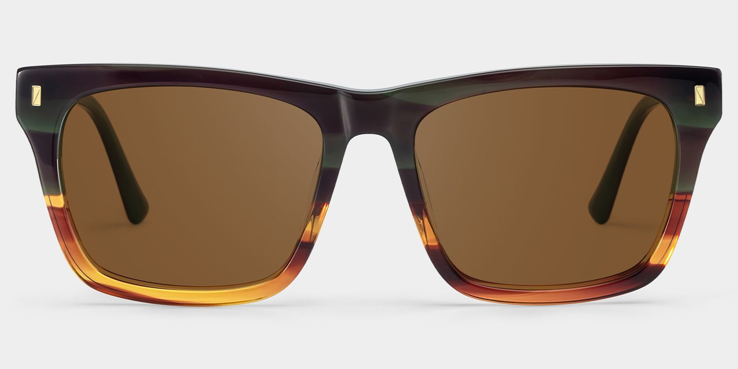 Brookins Rectangle Sunglasses with Acetate Multicolor Frames | ZEELOOL CA0