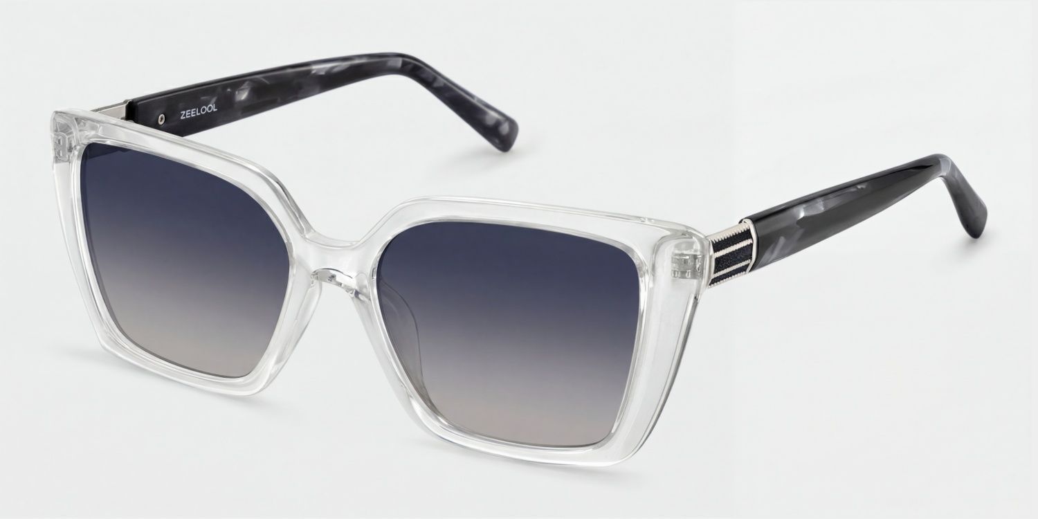 Emery Square Sunglasses with Acetate Clear Frames | ZEELOOL CA2