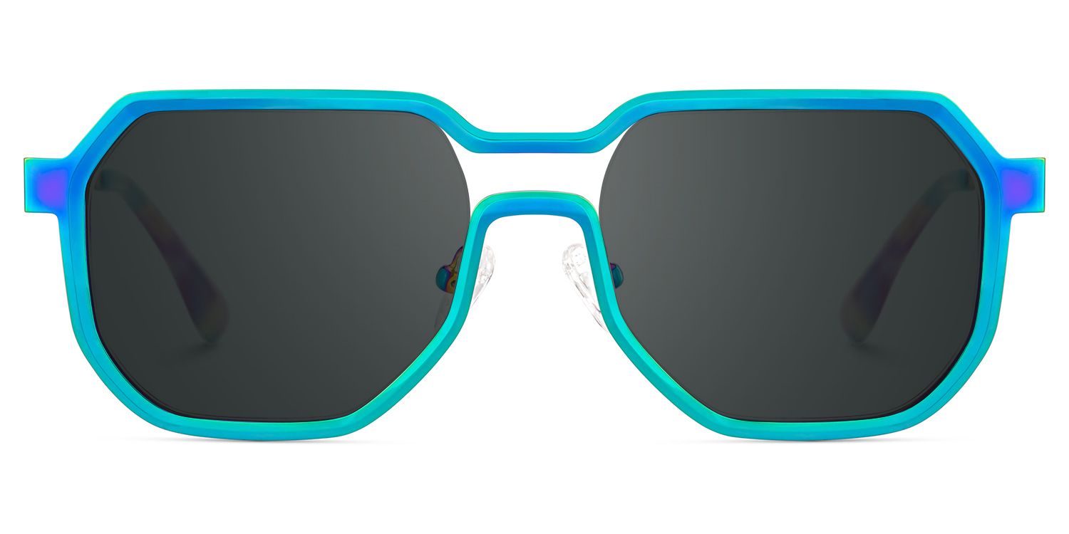 Hype Metal Iridescent Frame Sunglasses | ZEELOOL CA1
