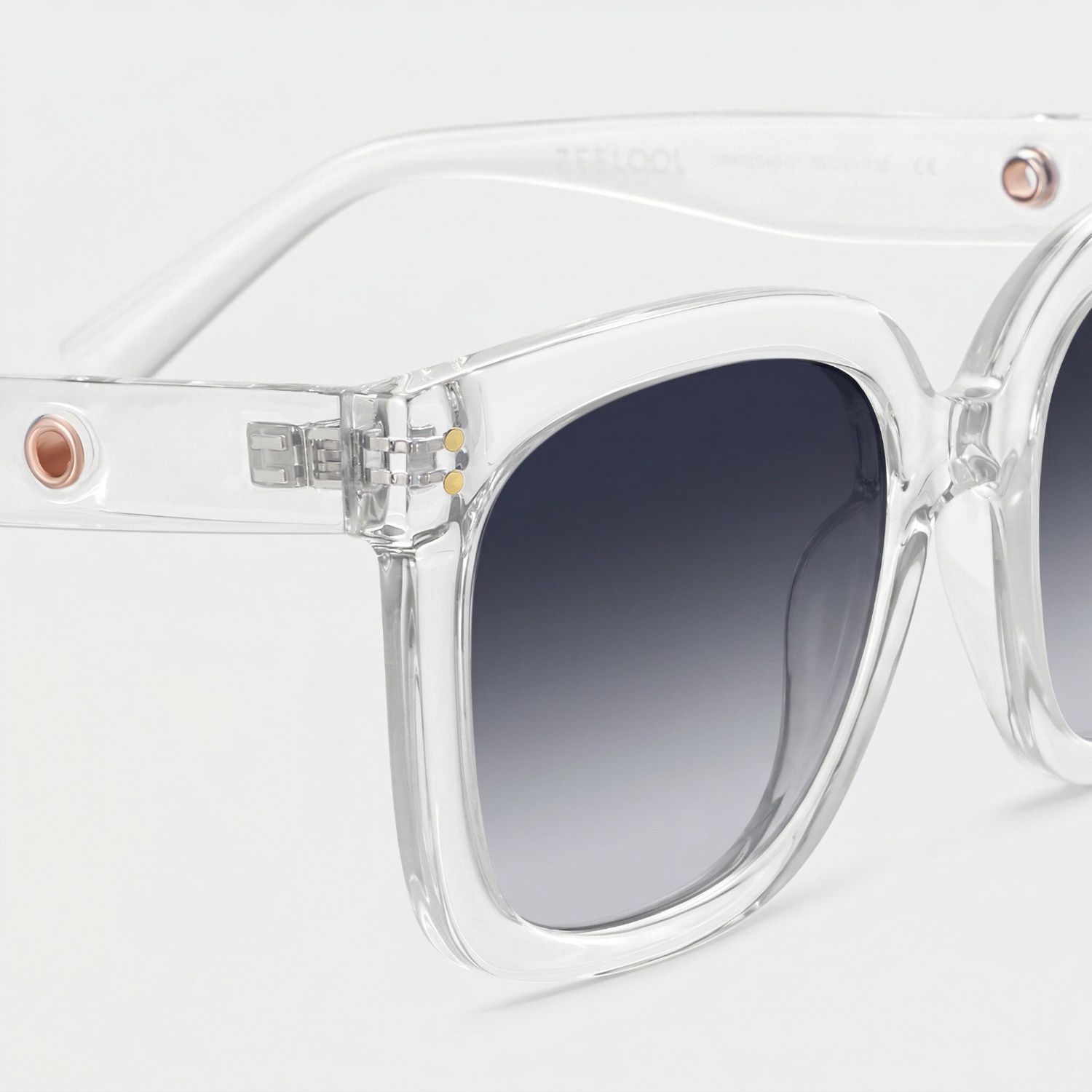 Ebony Plastic Clear Frame Sunglasses | ZEELOOL CA4