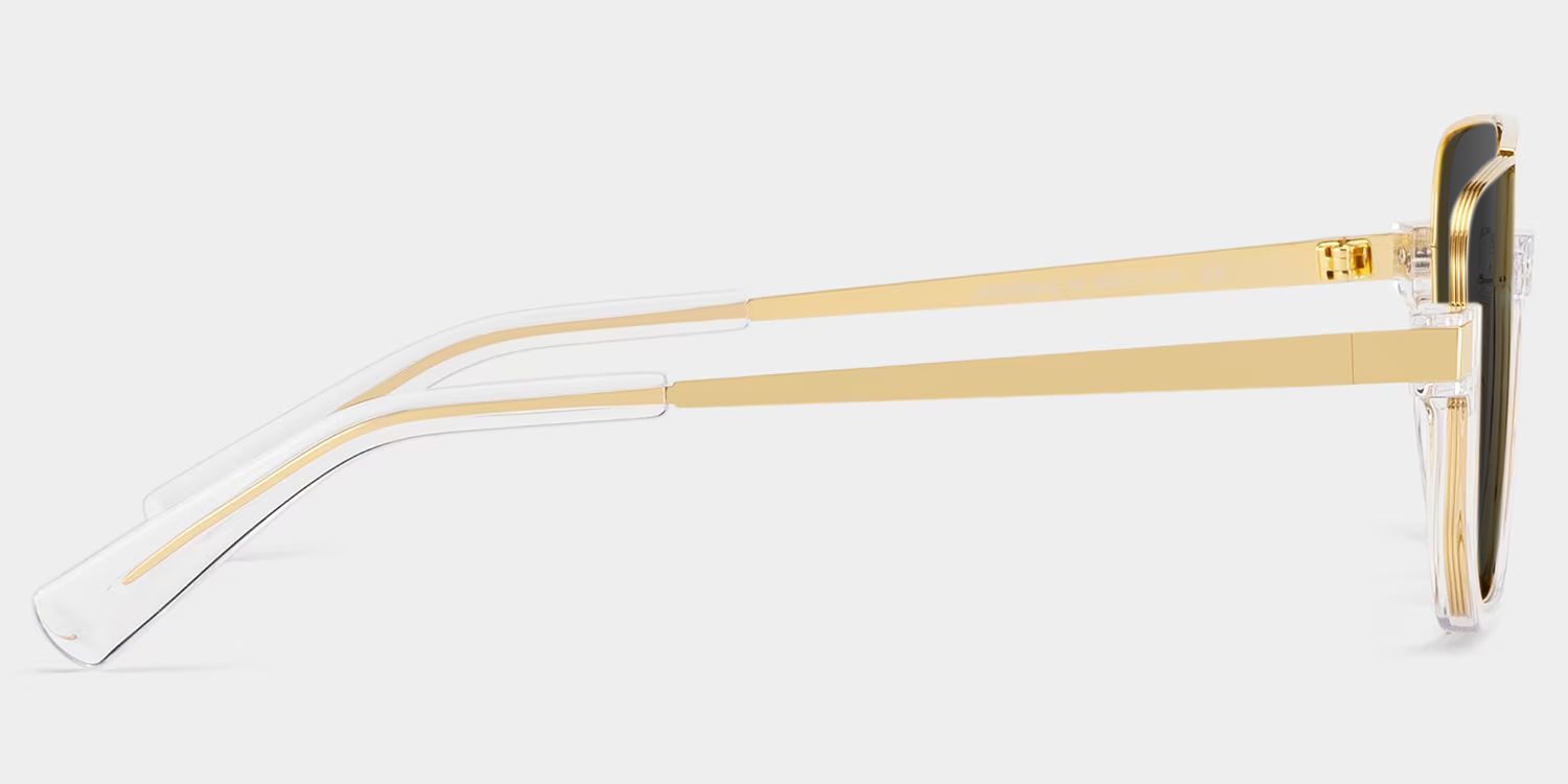 Oromiya Gold Clear Geometric Sunglasses to Frame Your Face | ZEELOOL CA3