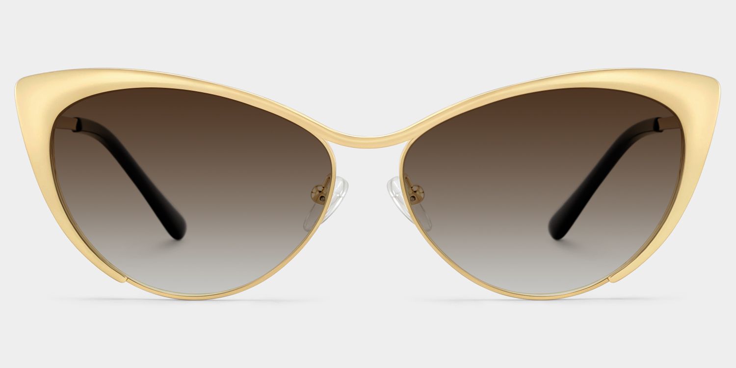 Ellen Gold Frame Sunglasses with Cat Eye Style | ZEELOOL CA0