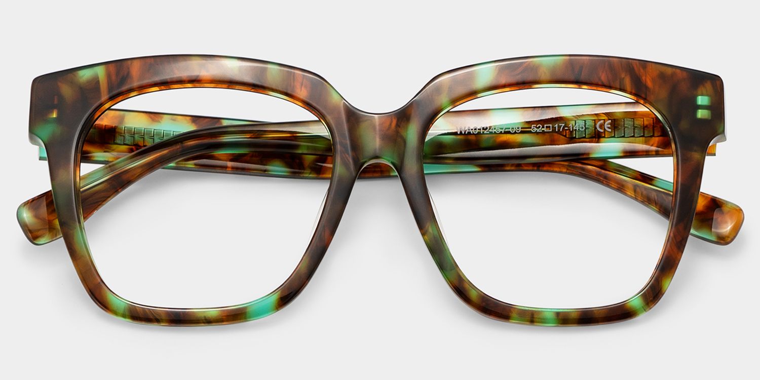 Xion Green-Tortoise Square Frames Glasses | ZEELOOL Canada1