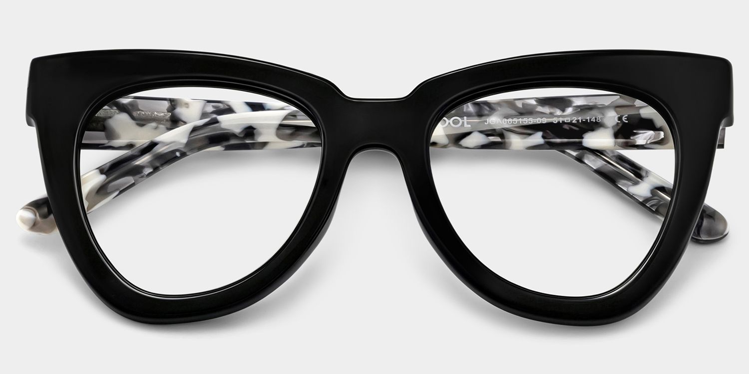 Yaser Cat-eye Black Eyeglasses and Acetate Frames2