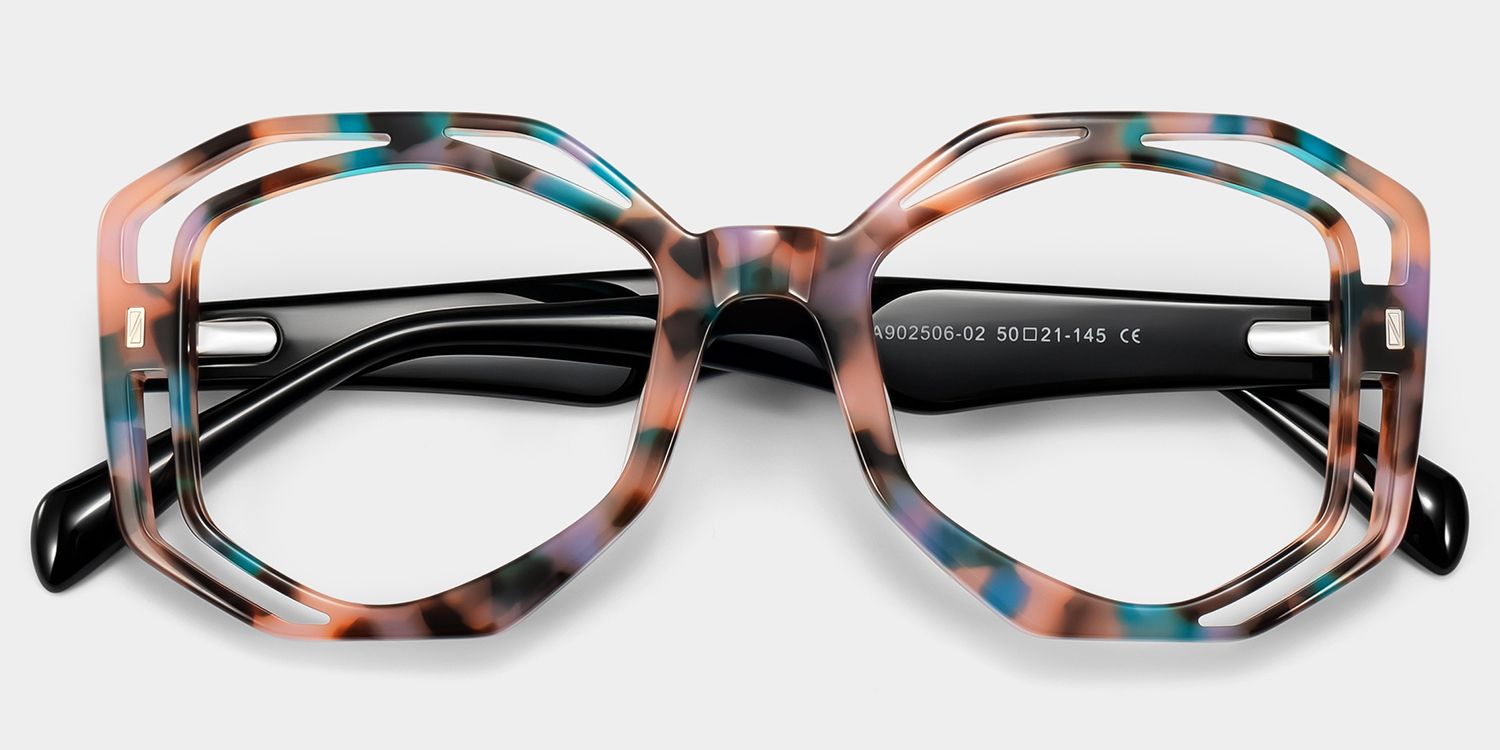 Bobbie Geometric Pink-Tortoise Eyeglass Frames | ZEELOOL2