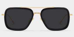 Gifford Black-Gold Aviator Sunglasses0