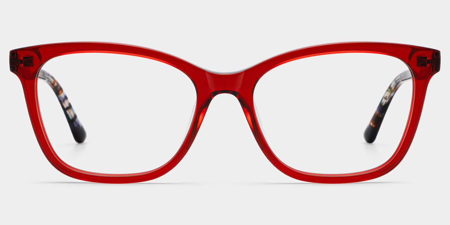 Bella Gardening Red Floral Rectangle Acetate Glasses | ZEELOOL0
