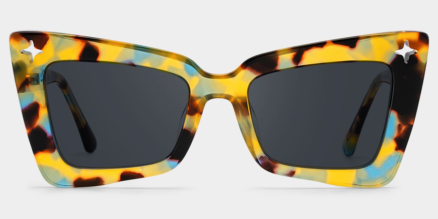 Kairos Rectangle Sunglasses with Acetate Tortoise Frames | ZEELOOL CA0