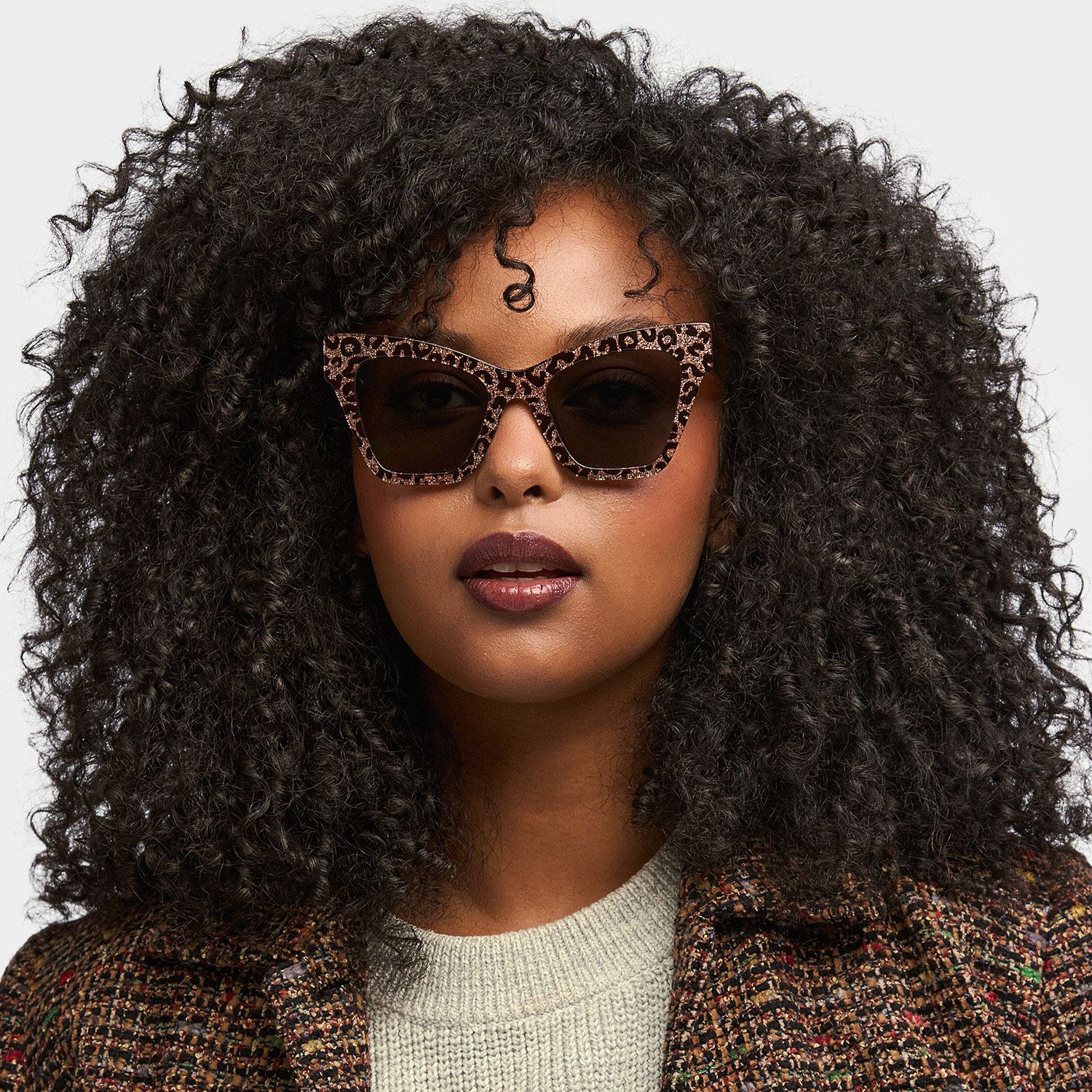 Ansyah Cat Eye Sunglasses with Acetate Leopard Frames | ZEELOOL CA0