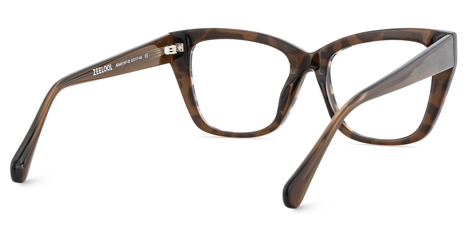 Tessia Leopard Square Glasses Women's Glasses | ZEELOOL Canada6