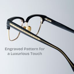 Ellis Black Gold Browline Glasses1