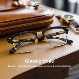 Landon Gold Browline Glasses0