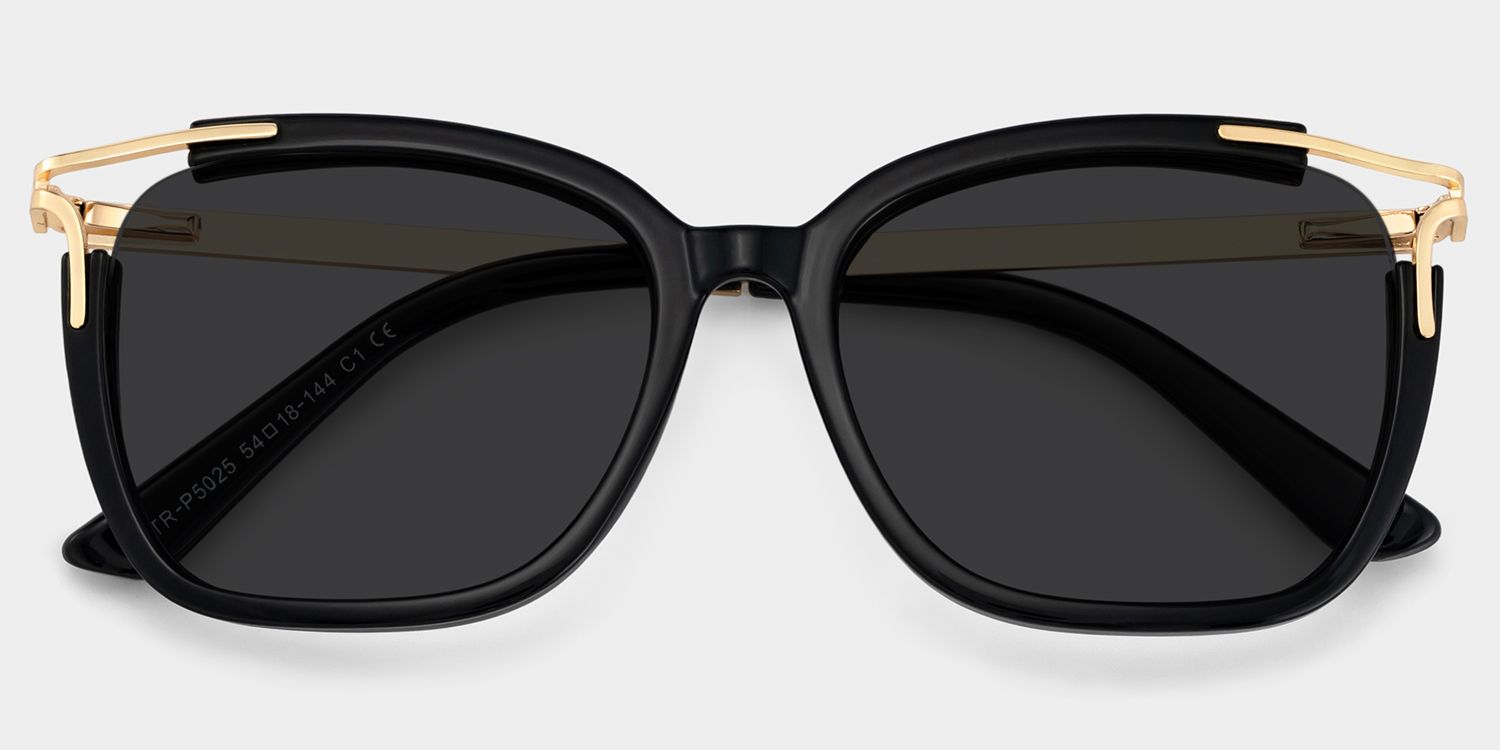 Sidibe Black Square Polarized Sunglasses for Driving | ZEELOOL CA1