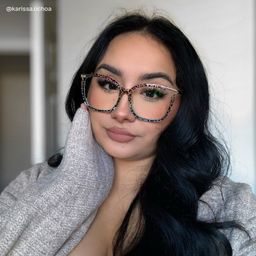 Sidibe Blue Leopard Square Glasses6