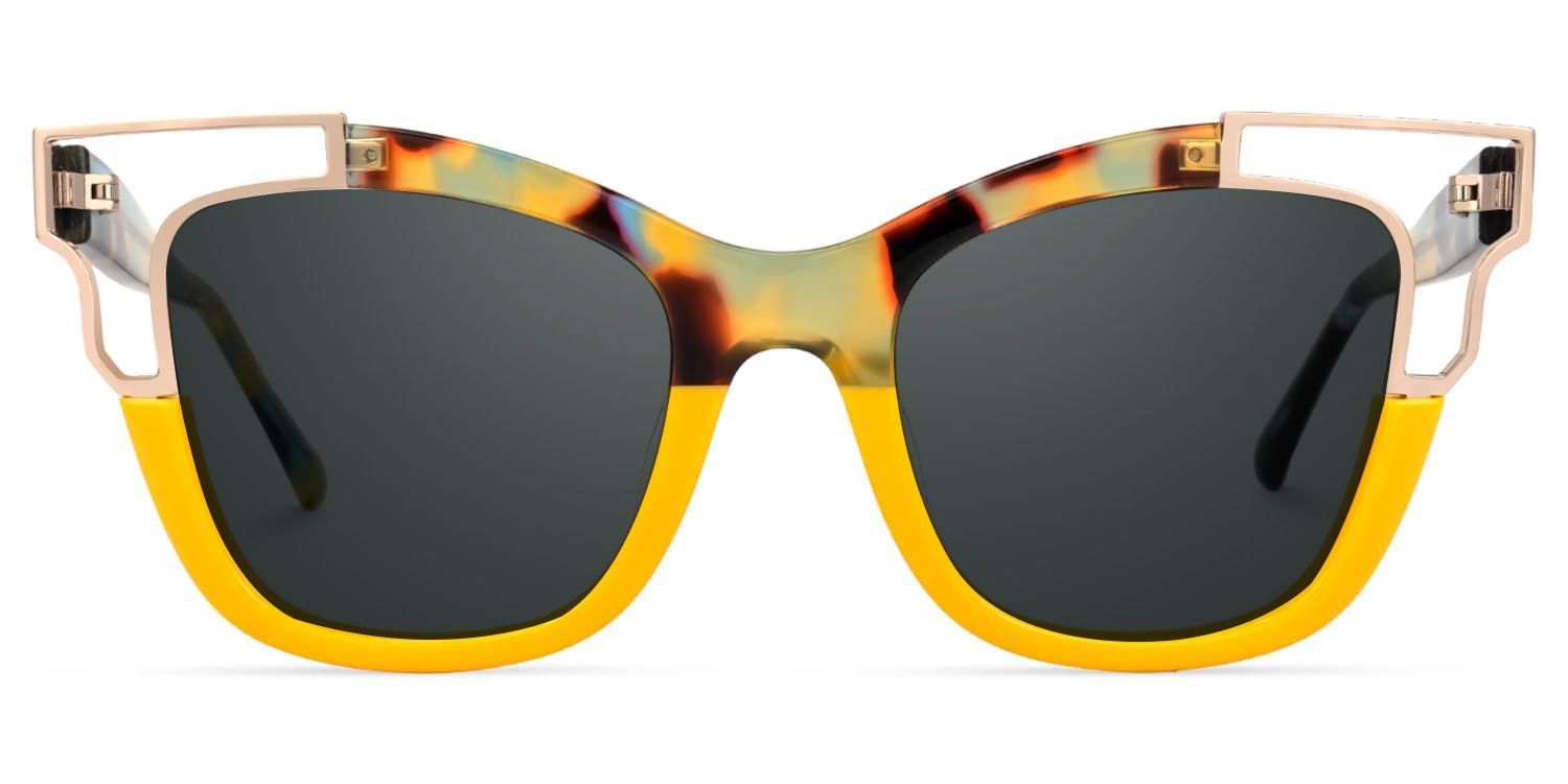 Rhoden Yellow Frame Sunglasses with Cat Eye Style | ZEELOOL CA0