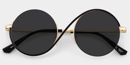Flozif Black Round Sunglasses1