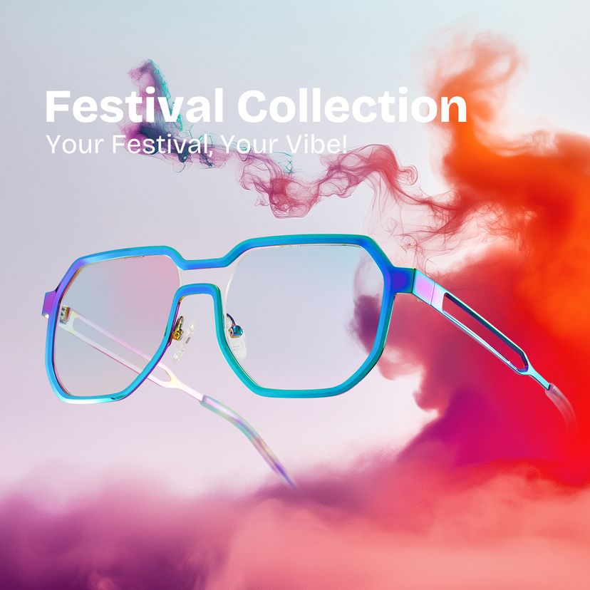 Hype Iridescent Geometric Glasses