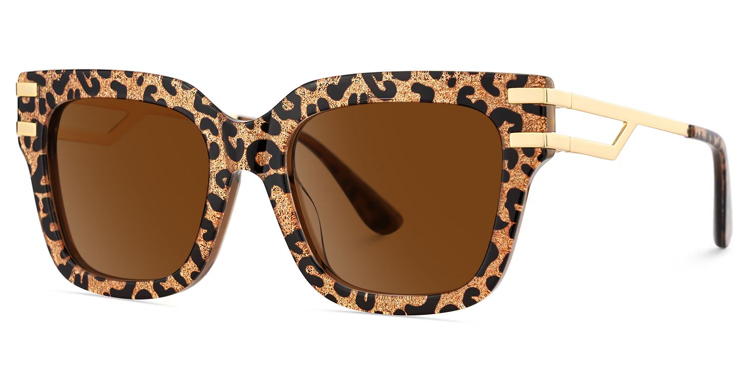 Lidia Leopard Frame Sunglasses with Square Style | ZEELOOL CA2