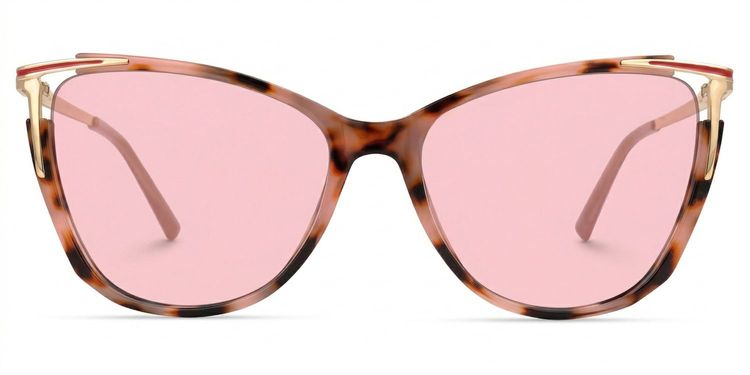 Yomary Pink-Tortoise Cat eye Sunglasses