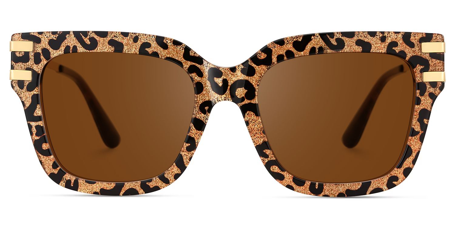 Lidia Leopard Frame Sunglasses with Square Style | ZEELOOL CA0
