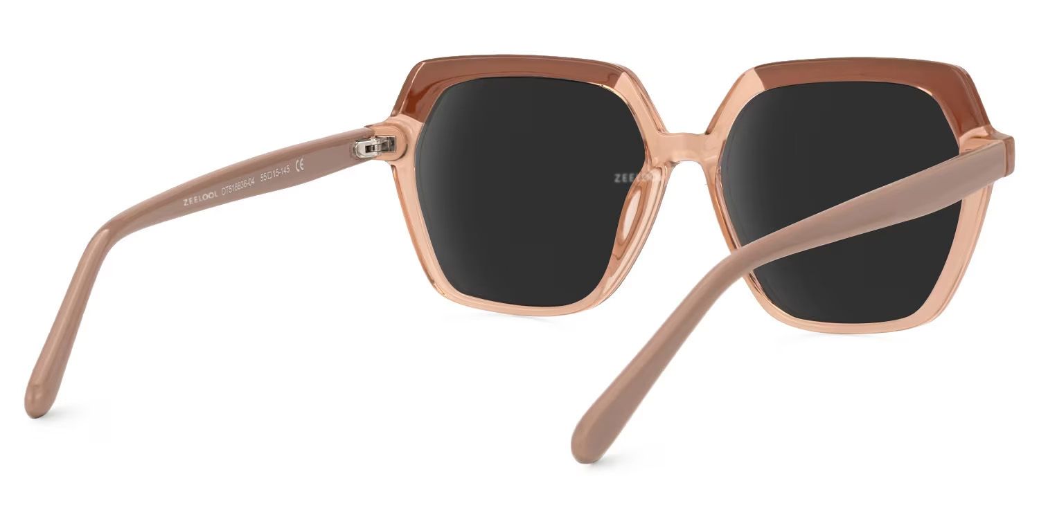 Norah Beige Geometric Sunglasses to Frame Your Face | ZEELOOL CA3