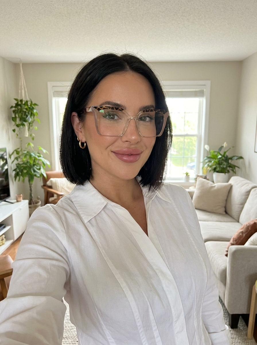 Misty Square Brown Glasses | Zeelool Glasses4