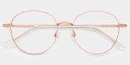 Celena Rose-Gold Round Glasses1