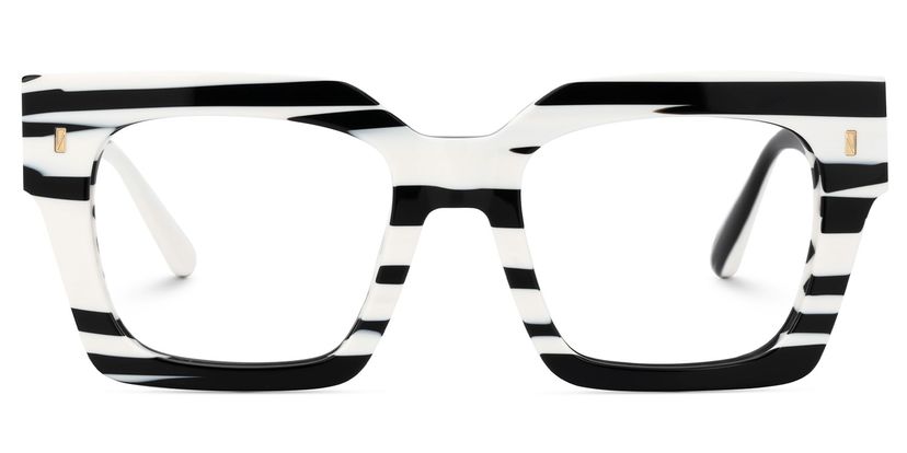 Cummings Black-White Square Glasses