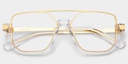 Oromiya Gold Clear Geometric Glasses4