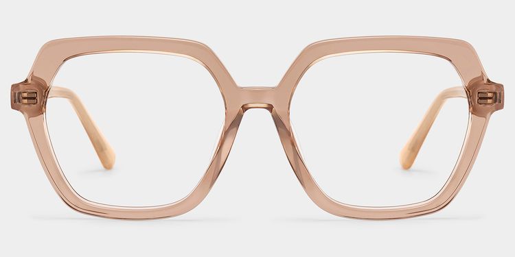 Devon Beige Geometric Glasses