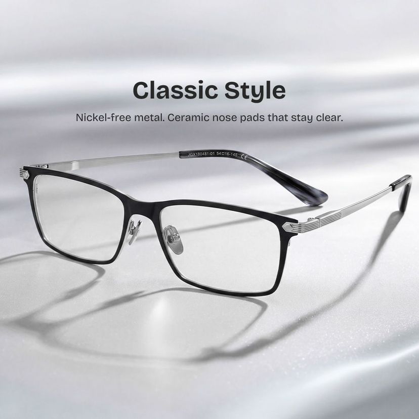 Alexander Black Rectangle Glasses