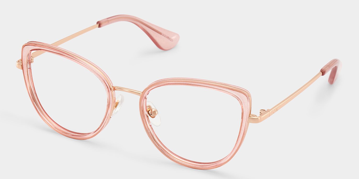 Celine Clear Pink Cat-eye Eyeglass Frames with Bling for Ladies3