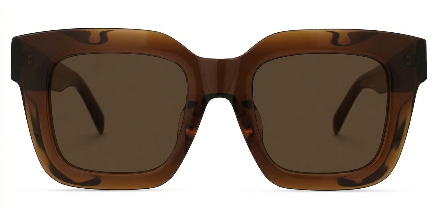Trinity Tawny Square Polarized Sunglasses for Driving | ZEELOOL CA0
