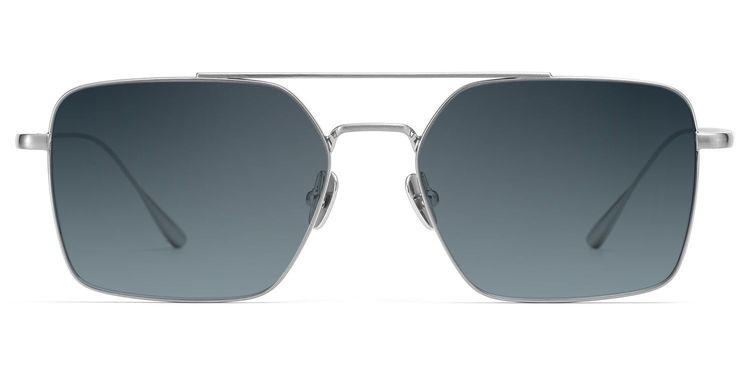 Jensen Silver Aviator Sunglasses