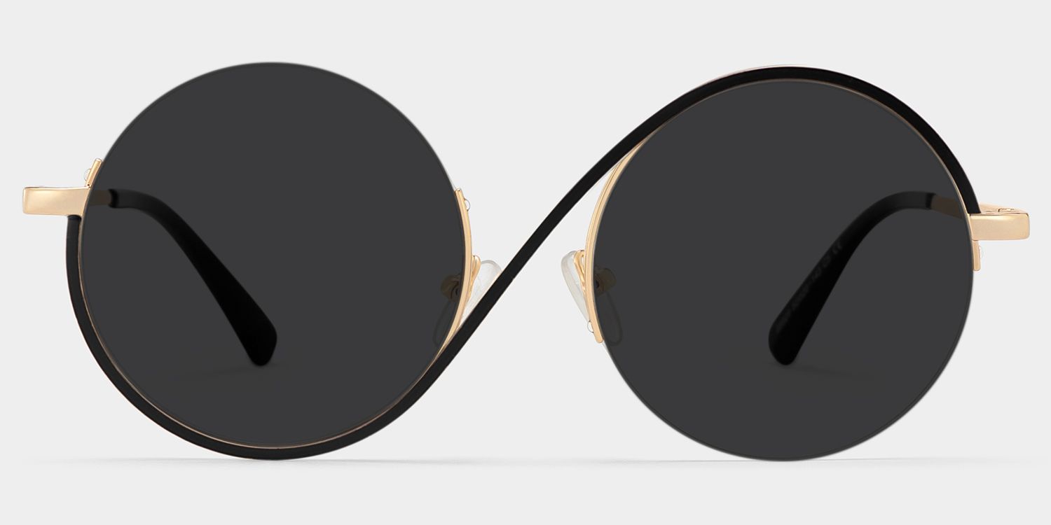 Flozif Round Black Semi Rim Sunglasses | ZEELOOL CA0