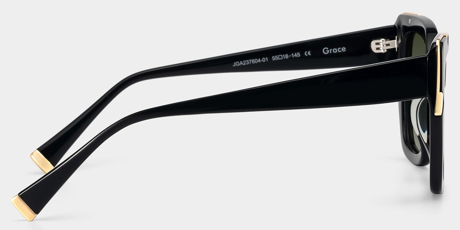Grace Cat Eye Black Gold Sunglasses for Women & Men | ZEELOOL CA4