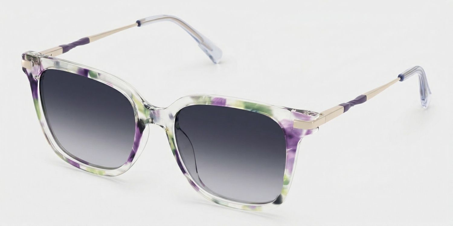 Jacqui Floral Square Polarized Sunglasses for Driving | ZEELOOL CA1